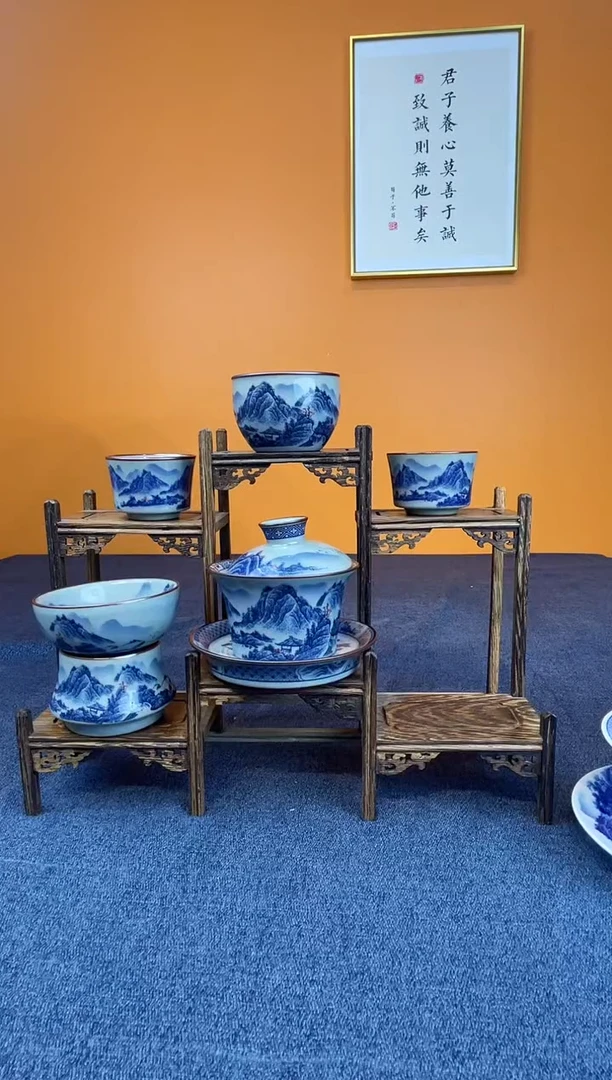 零***柒景德镇釉里红5件