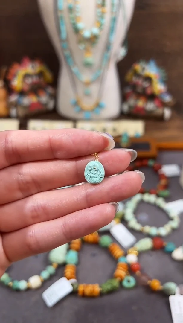 绿松石18K金镶嵌提溜绿松石提溜