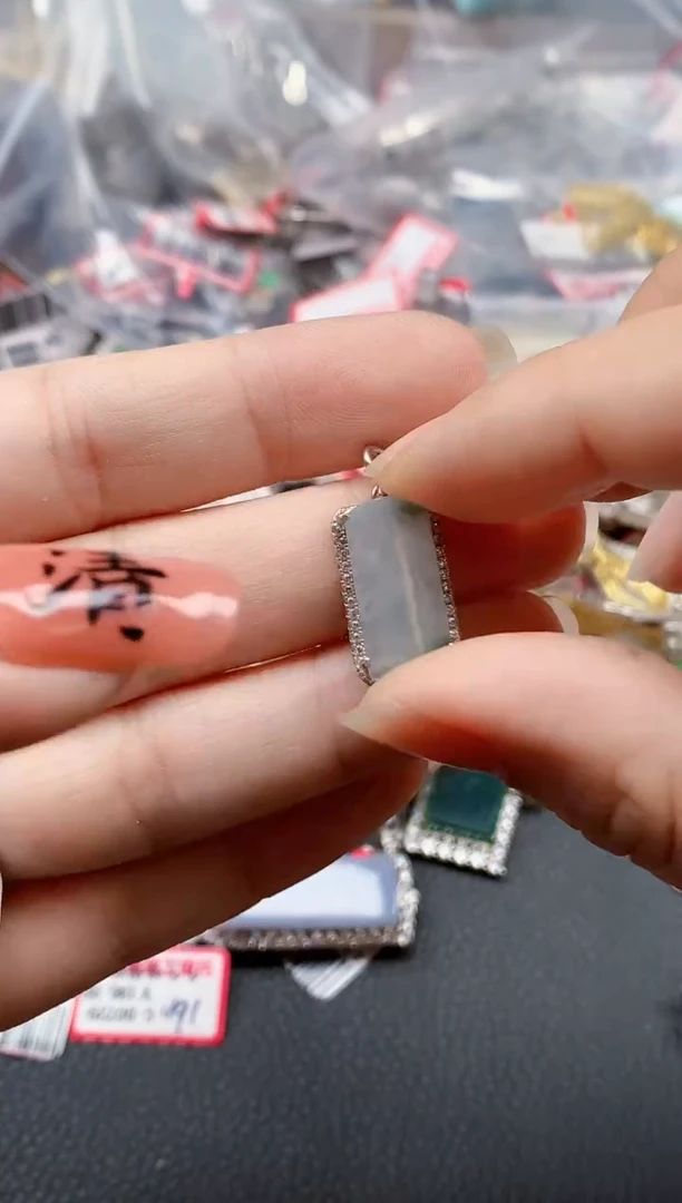 银S925镶嵌戒指翡翠天然A货缅甸翡翠