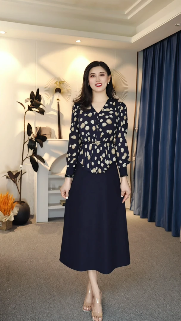 【妍】复古套头长袖秋冬连衣裙3009长款高腰显瘦