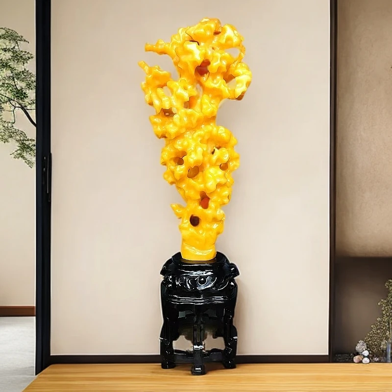 【太湖石玉玲珑】年年有余桌面摆件雕刻工艺品家居摆件馈赠佳品