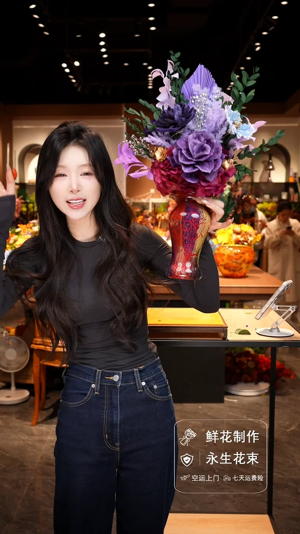 手工艺品琉璃手工花器花束空运包邮送货上门-以图片为准