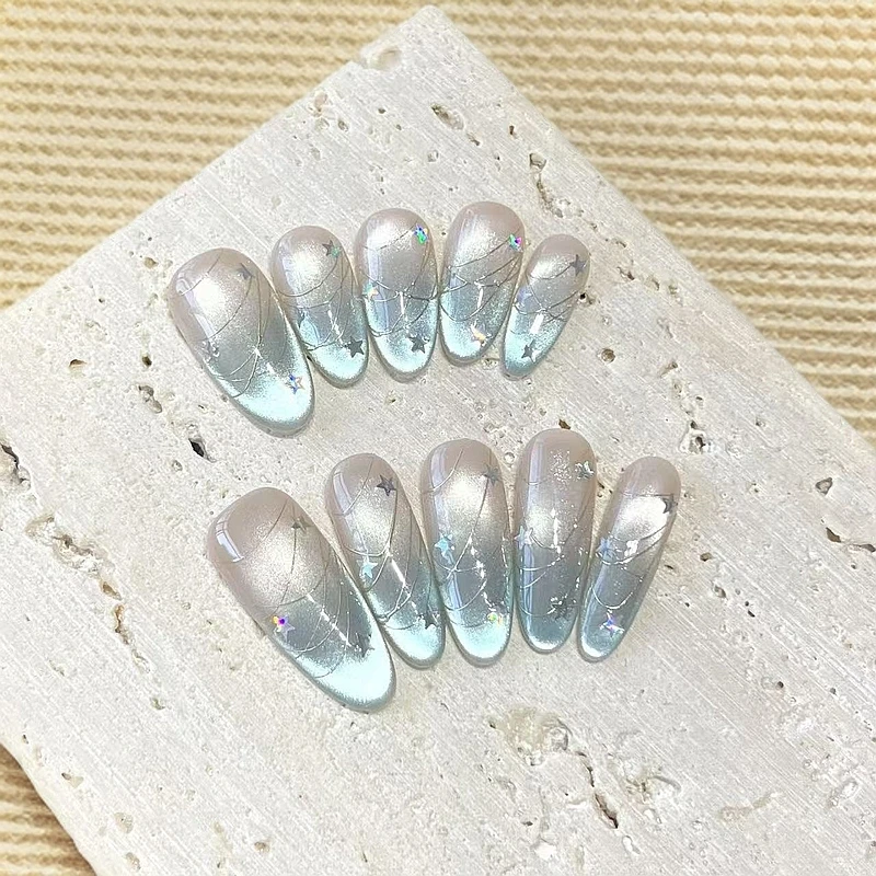 白月梵星2025新款纯手工猫眼高雅简约时尚气质富贵千金感穿戴甲