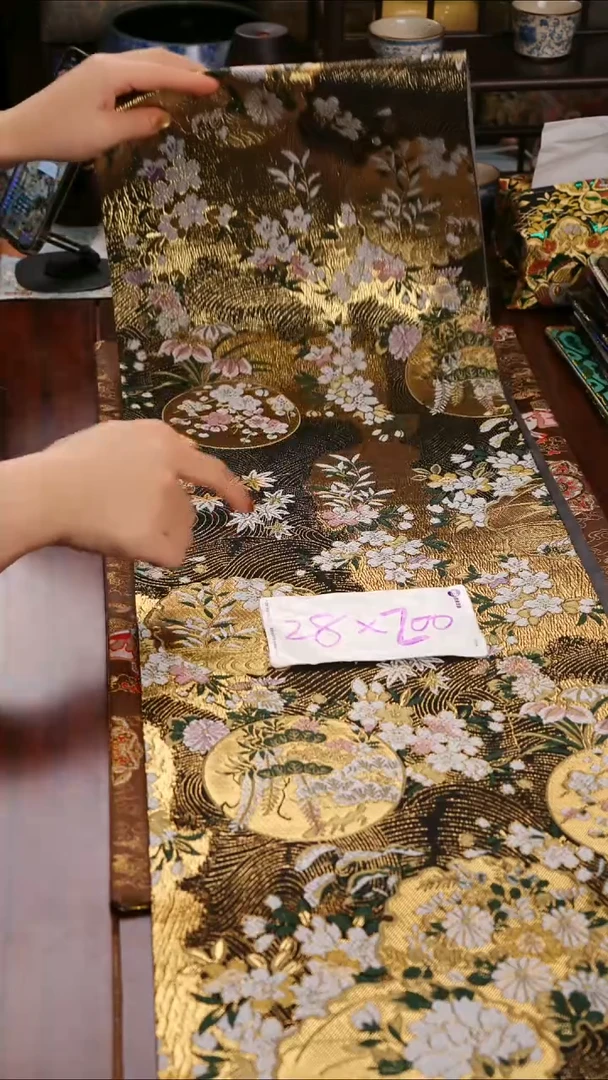 【西阵织繁华团单面】中国风干泡织锦茶席28*200