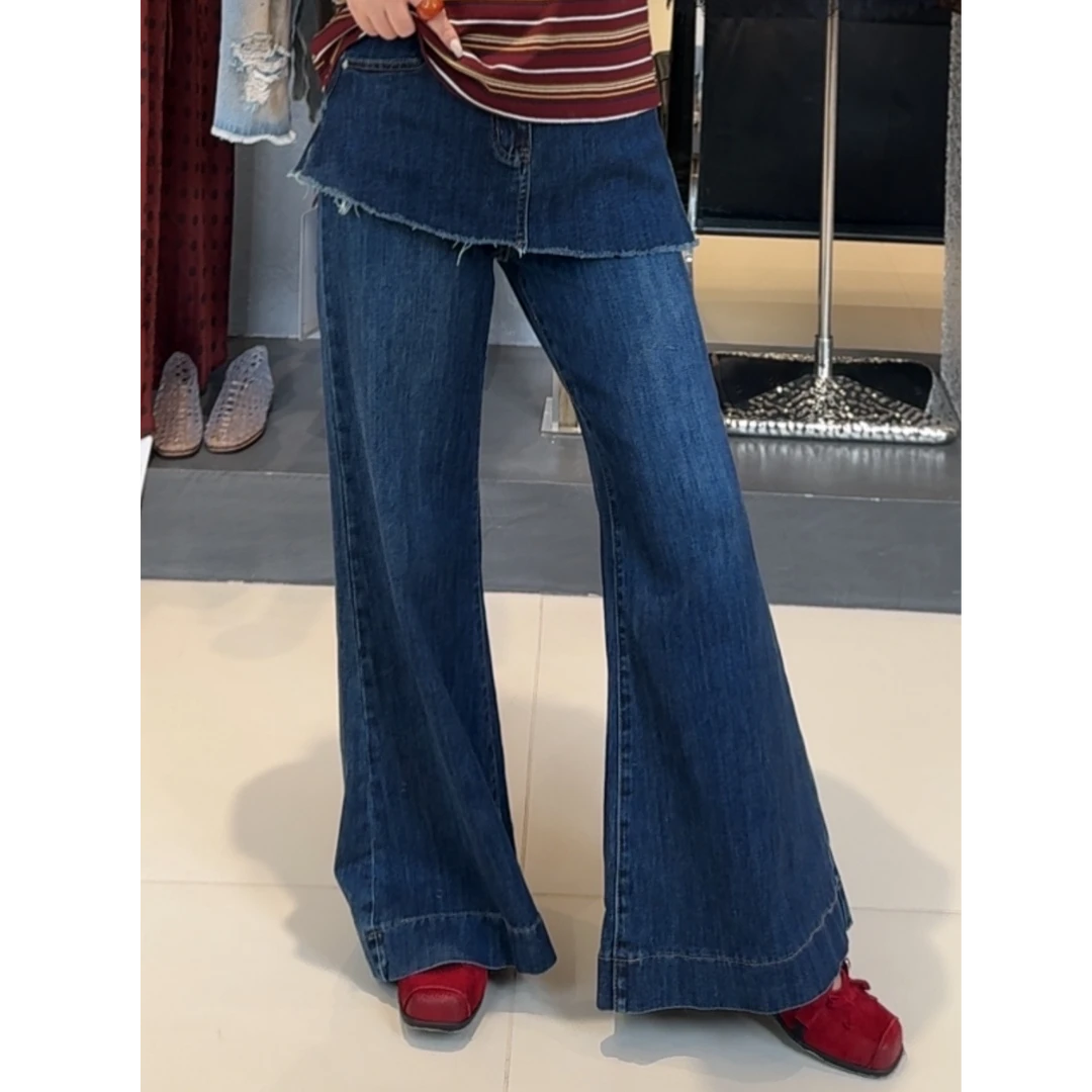 DAMEI   秋季虞书欣同款牛仔喇叭裤