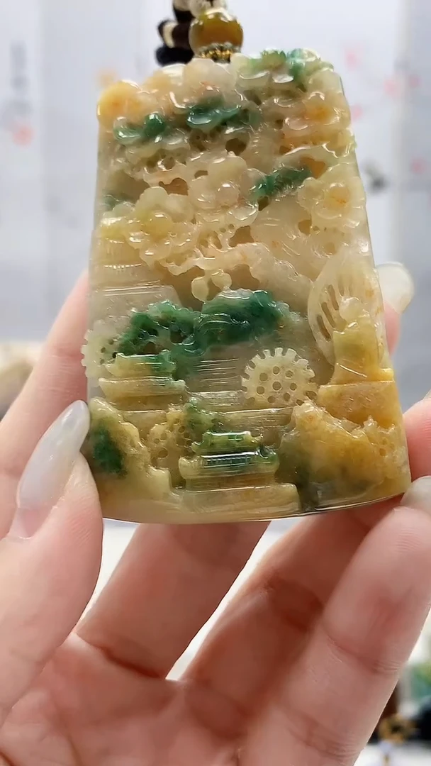 定制翡翠未镶嵌5028lr-毛货挂件215