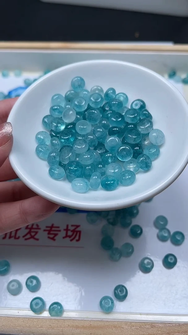 未镶嵌散珠碧玺A1785 帕蓝碧玺5*8mm20个6.8元