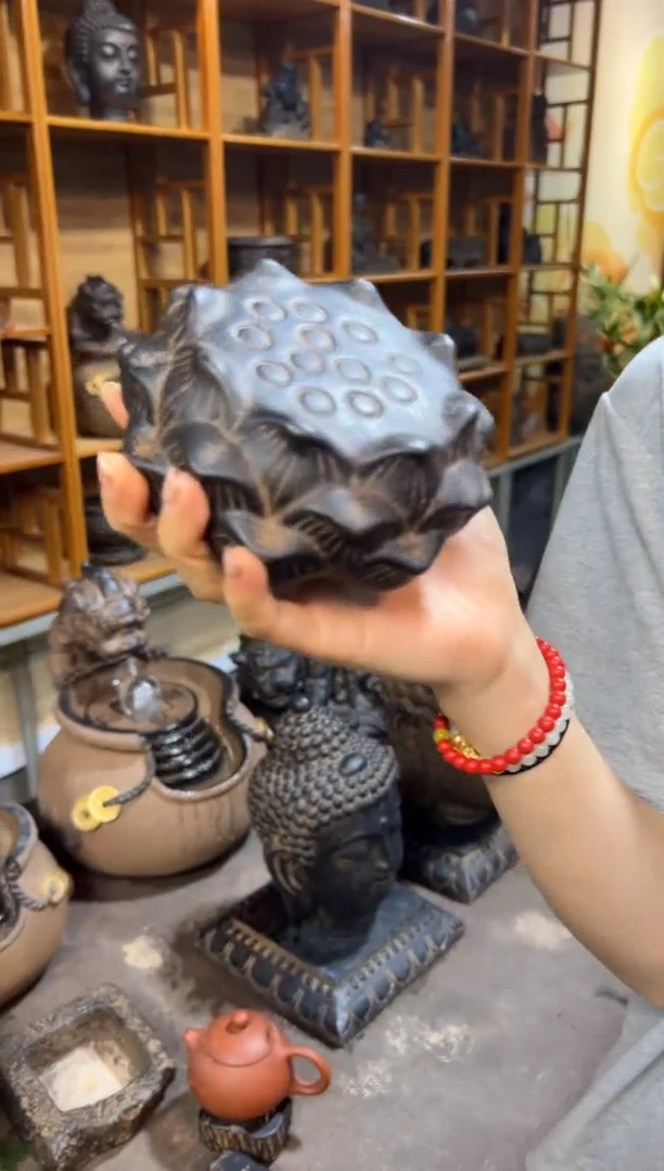 陶土【火山泥】莲蓬实心底座