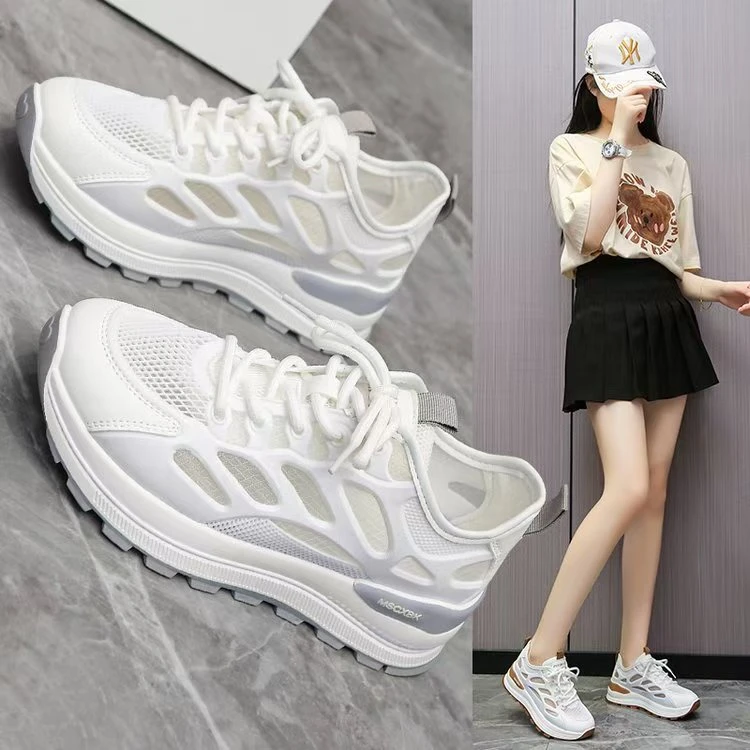运动鞋网面夏季透气软底女小白鞋时尚百搭2025防滑爆款老爹鞋i