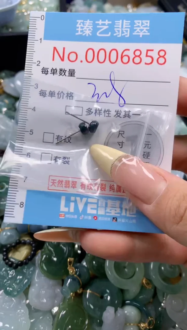 翡翠未镶嵌颈饰含绳0006858