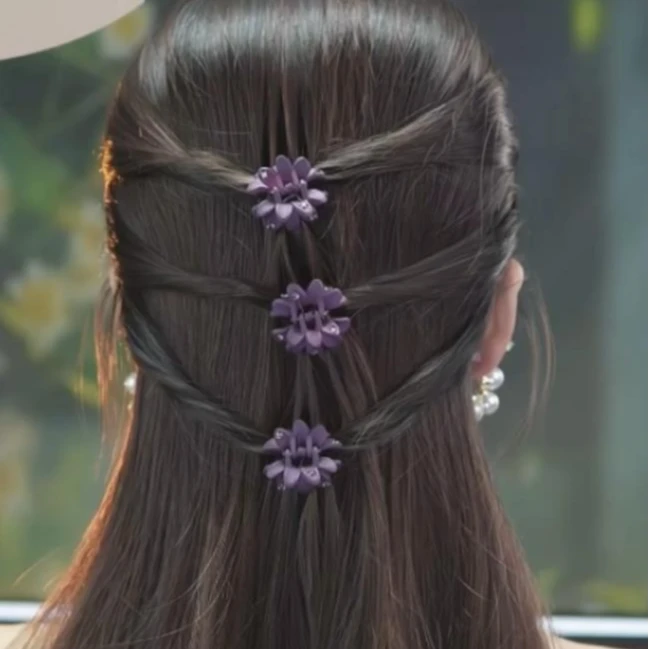 诗泊雅 碎发侧边刘海夹发卡迷你公主头小抓夹