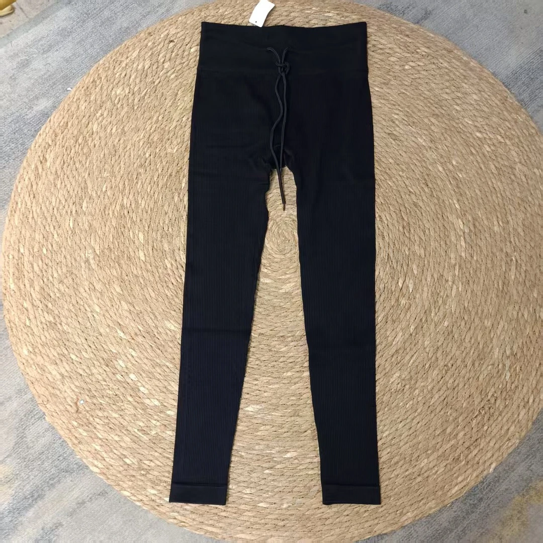 唯琳剪标   8仓B7-15-5332款   黑色有抽绳瑜伽长裤