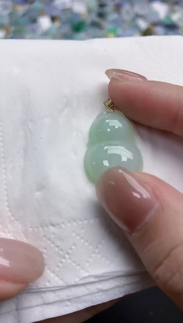 【闪购商品】翡翠颈饰18K金镶嵌天然缅甸翡翠A货