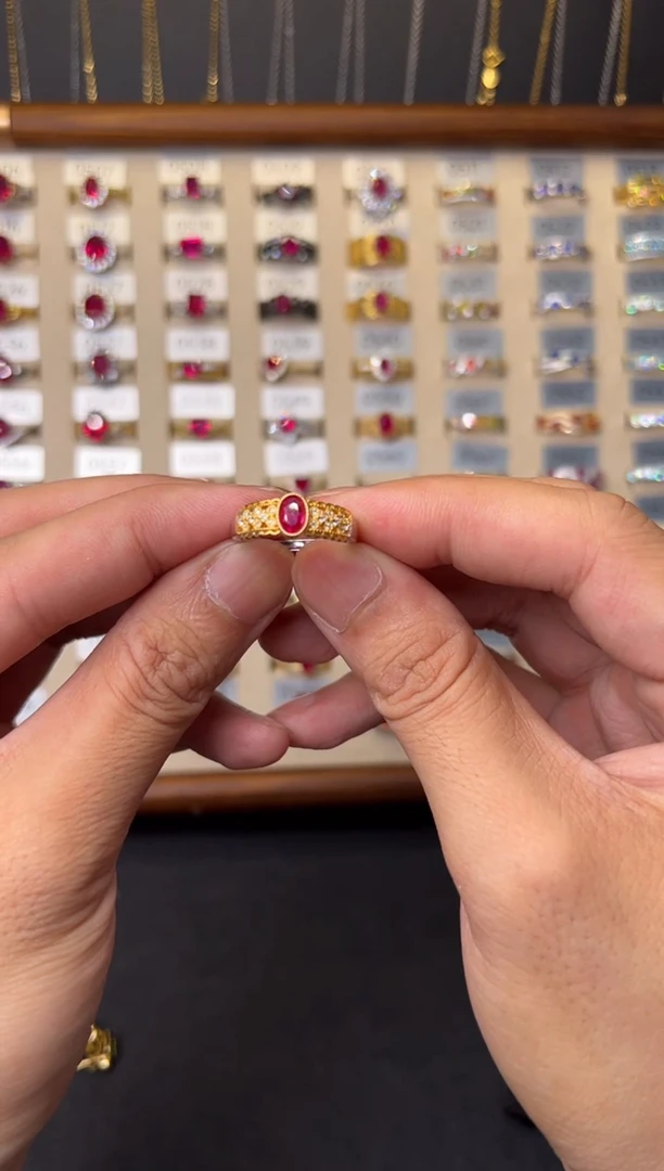 红宝石戒指银S925镶嵌0000