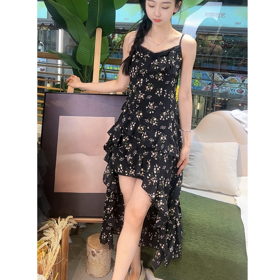 唐乐乐｜25new春夏系列重磅来袭定制版吊带性感法式碎花长裙BF0715