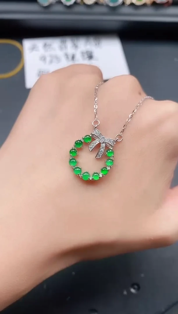 翡翠戒指银S925镶嵌1