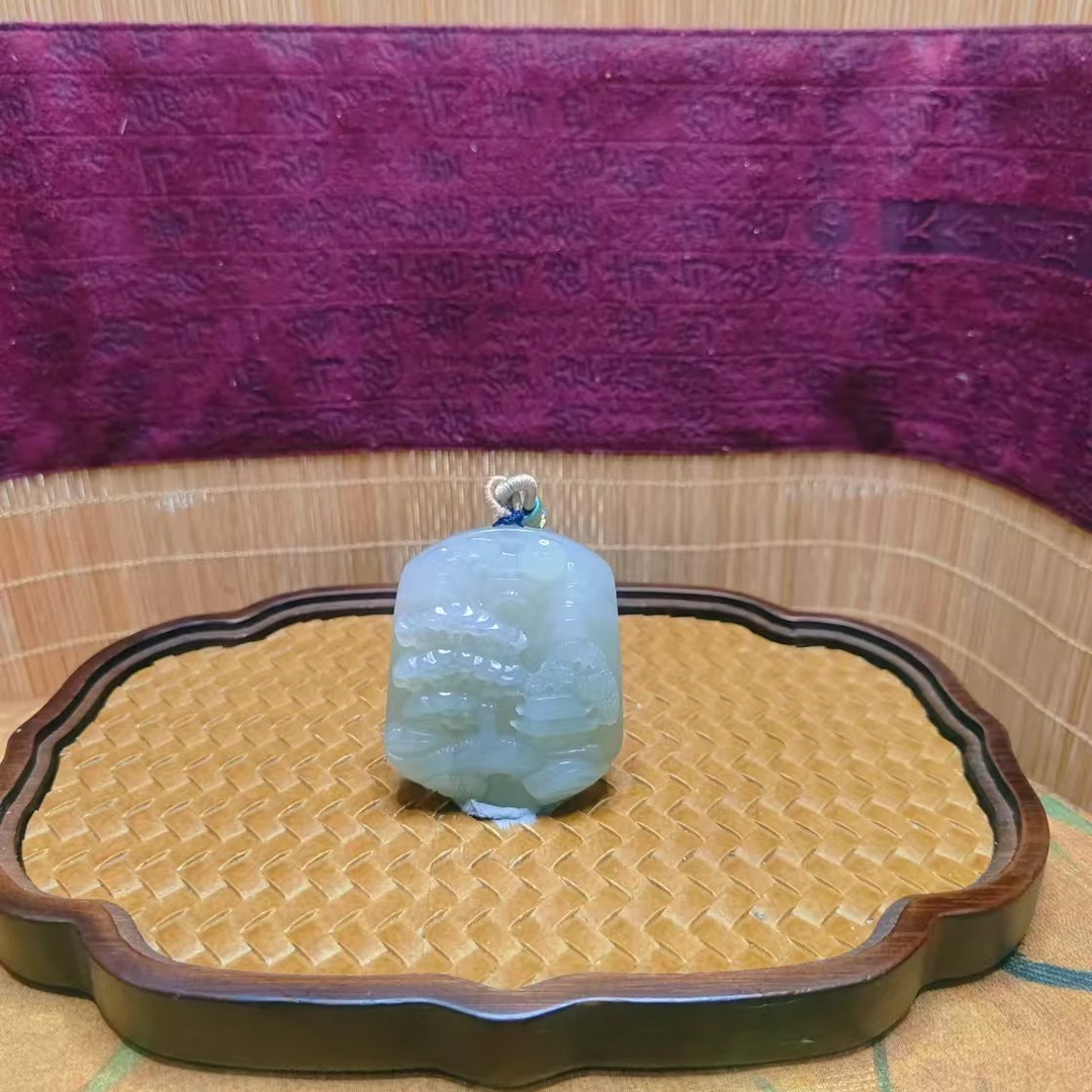 O和田玉山水吊坠0169