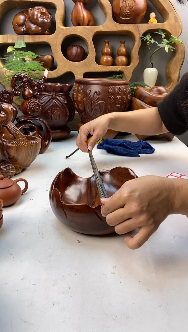 香樟木A32石榴果盆/尺寸20*20*10