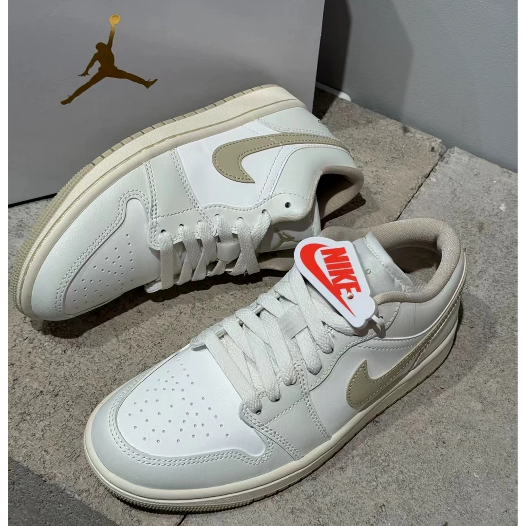Air Jordan 1 Low AJ1米色 舒适百搭 女款低帮休闲板鞋官方正品