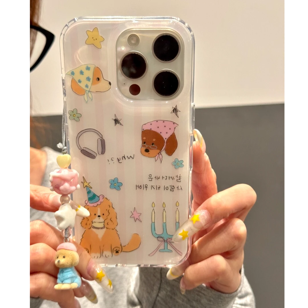 蜡烛小狗适用苹果手机壳华为vivo小米荣耀oppo红米新款女全包软壳