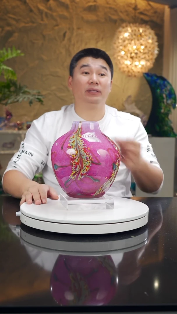 摆件设计款粉彩莫奈花瓶小号