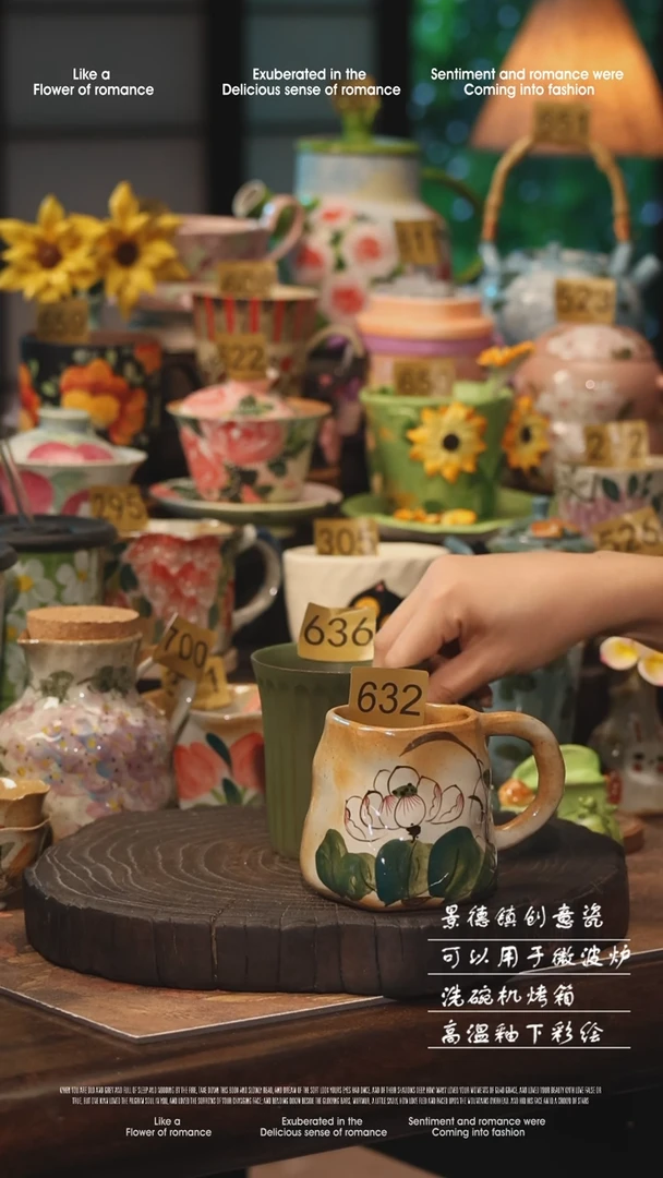 陶瓷景德镇高温釉下彩手工手绘款式