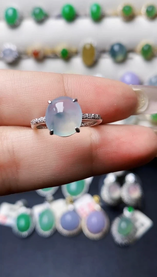 银S925镶嵌戒指翡翠1222