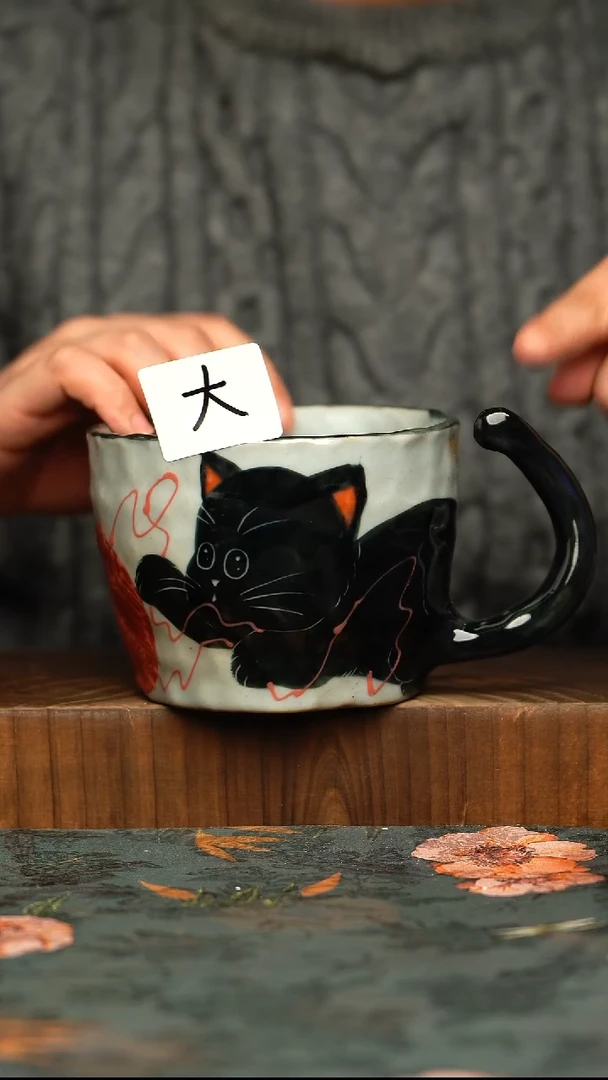 杯釉下彩手工手绘同款陶器