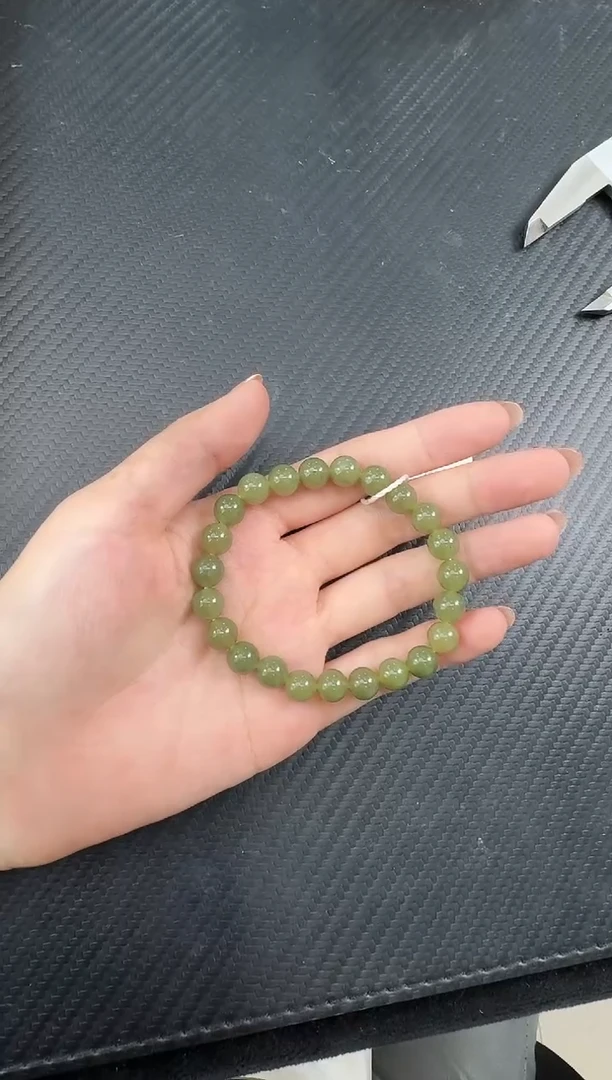 手串未镶嵌和田玉刚*若羌青黄口卡8,粉丝专属福利串