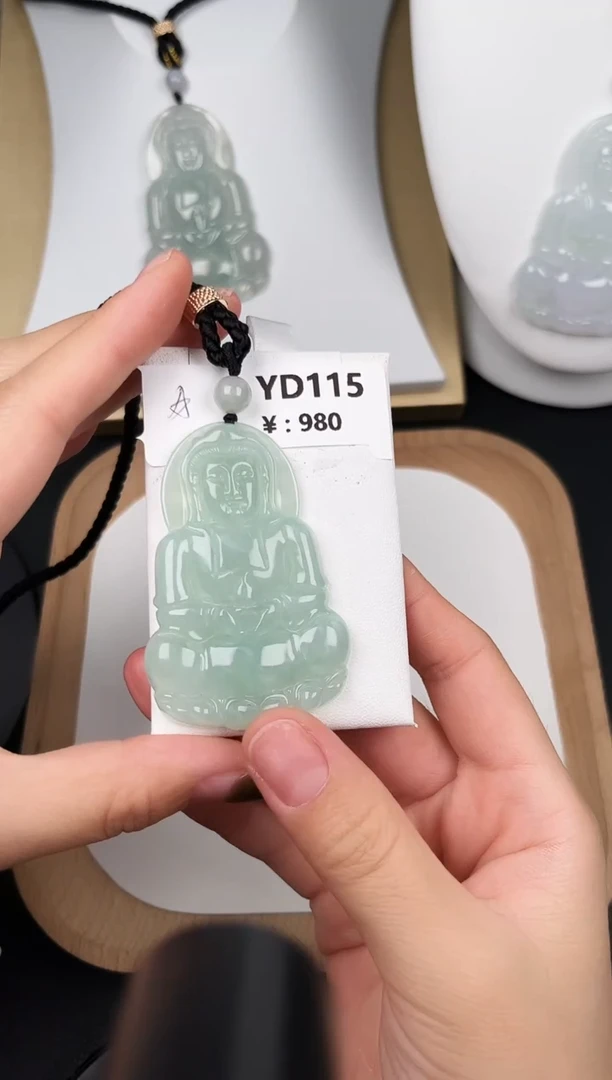 颈饰未镶嵌翡翠YD115冰绿观音