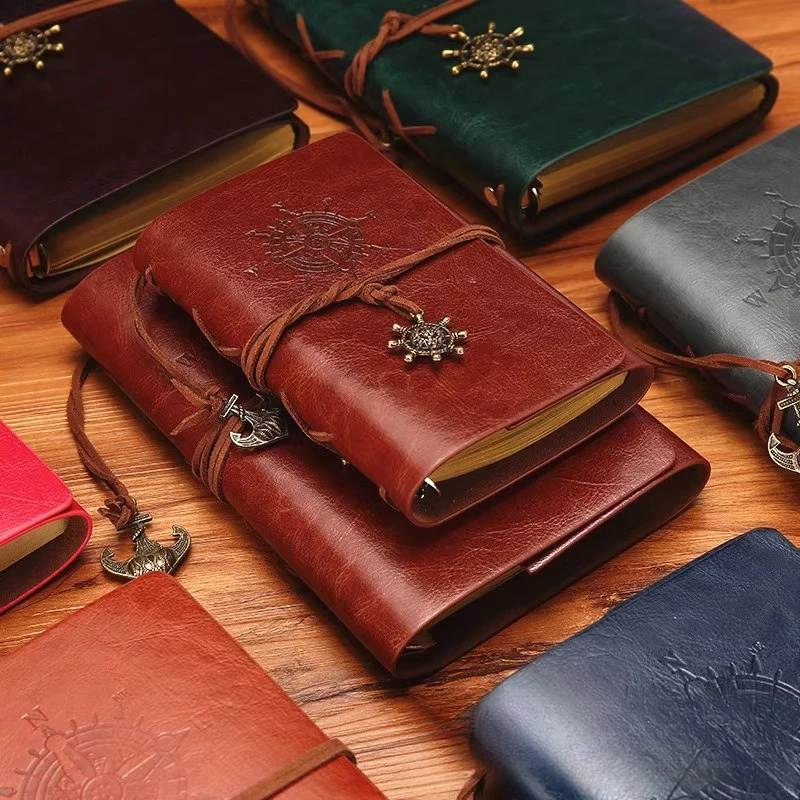 日记本美式手账本旅行记事本牛皮纸复古牛皮笔记本本子活页本