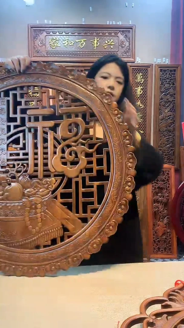 香樟木木雕款香樟木78公分聚宝盆祥云福