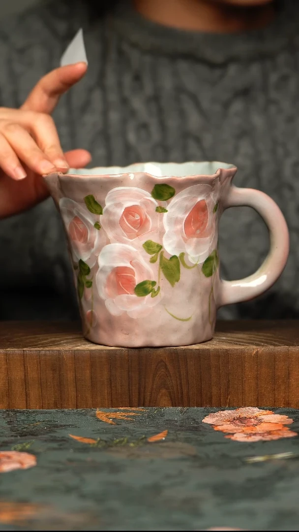 杯釉下彩手工手绘同款陶器