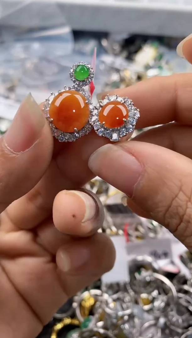 银S925镶嵌戒指翡翠333---10