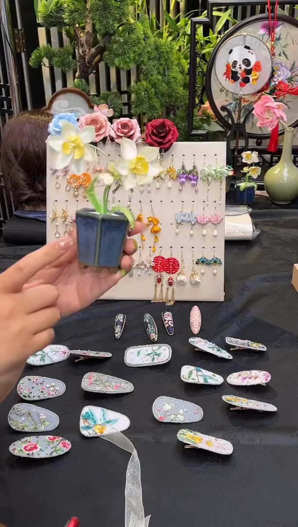 织绣C****.非遗绒花手工饰品