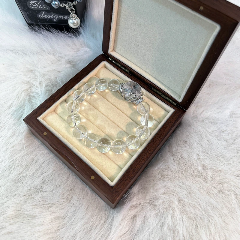 天然白水晶手链手串女高级