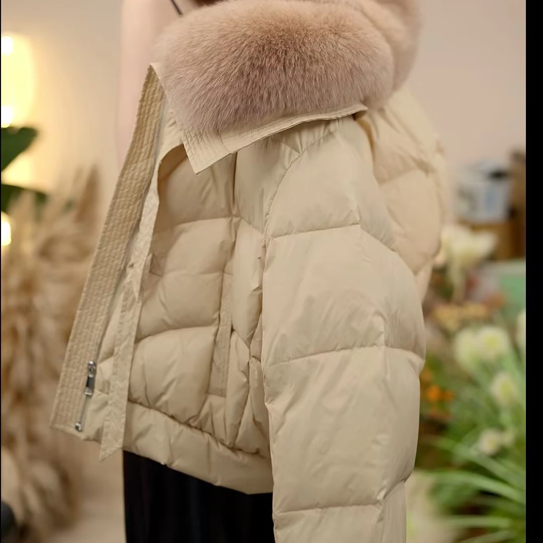 【KK】1新年战袍 | 爆款高端气质毛领百搭保暖纯色冬季大毛领羽绒服