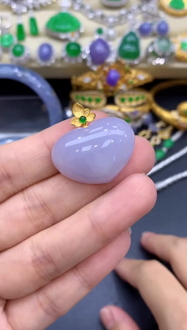 颈饰18K金镶嵌翡翠253-中国好珍宝