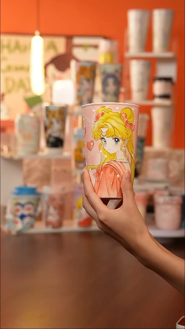 可乐杯景德镇手工手绘文创陶瓷杯