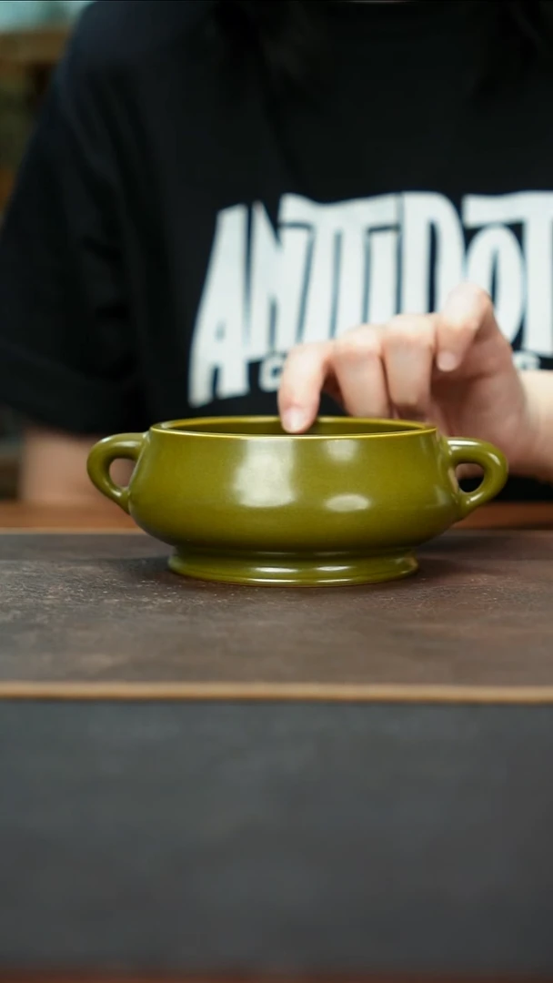 杯景德镇茶叶末蚰耳炉