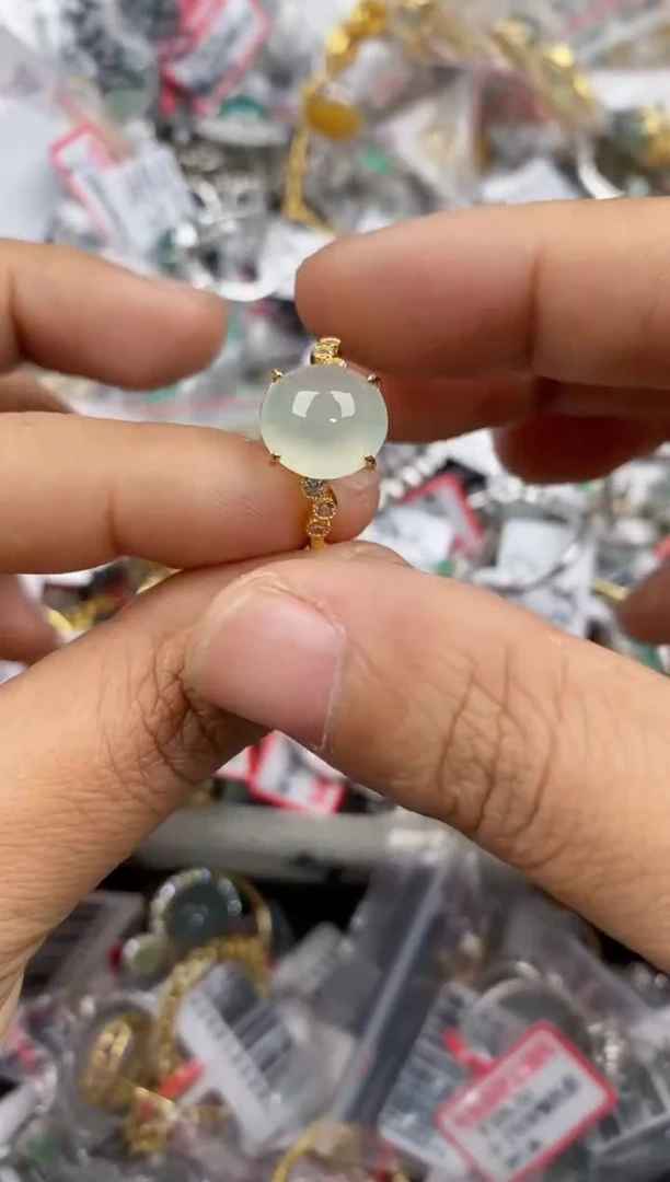 银S925镶嵌戒指翡翠222              3