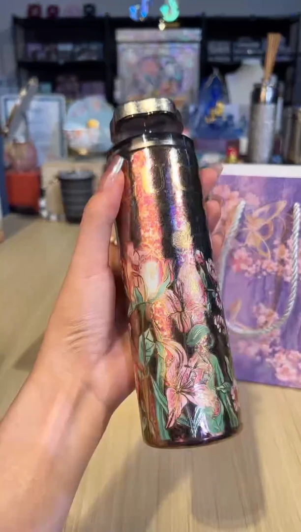 66造闵集 香水杯【繁花系列】180ML（粉色玫瑰花）