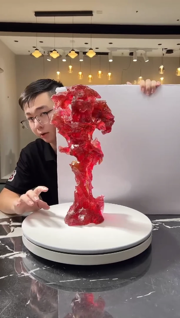 摆件巴比特美学 大号太湖石金红