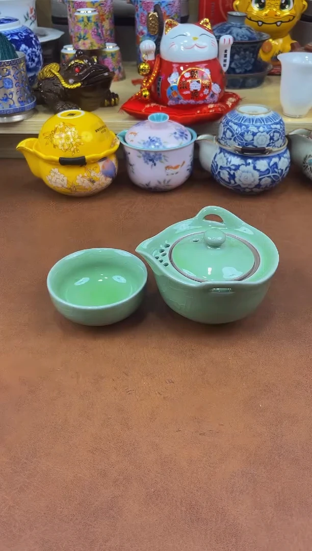 陶瓷茶具摆件旅行套组
