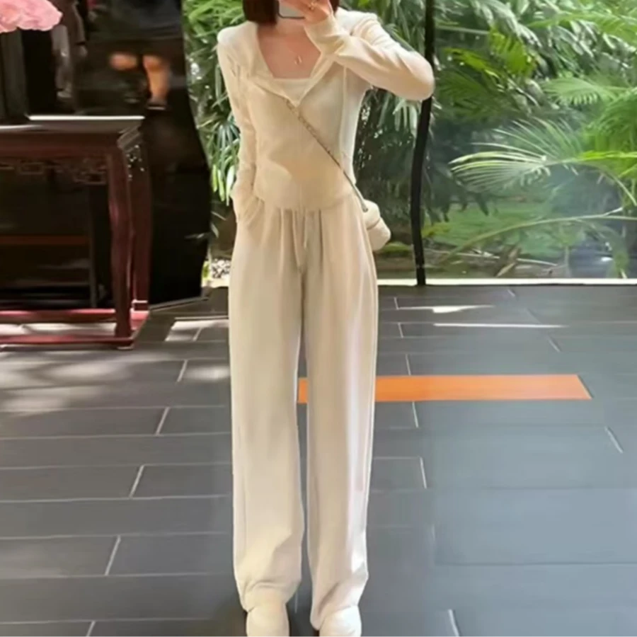 显瘦百搭休闲运动套装时尚洋气夏季秋季减龄春夏长袖阔腿运动