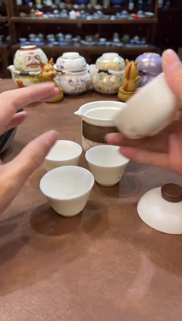 真的很便宜超好看会开片的旅行茶具