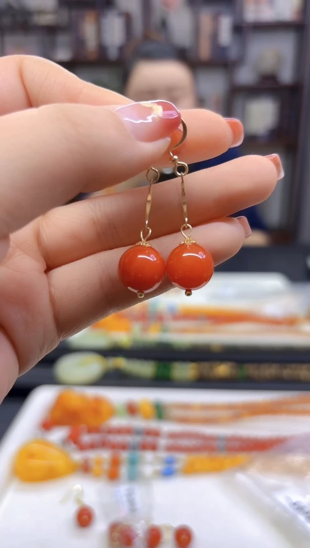 【闪购商品】翡翠耳饰14K金镶嵌耳坠E565