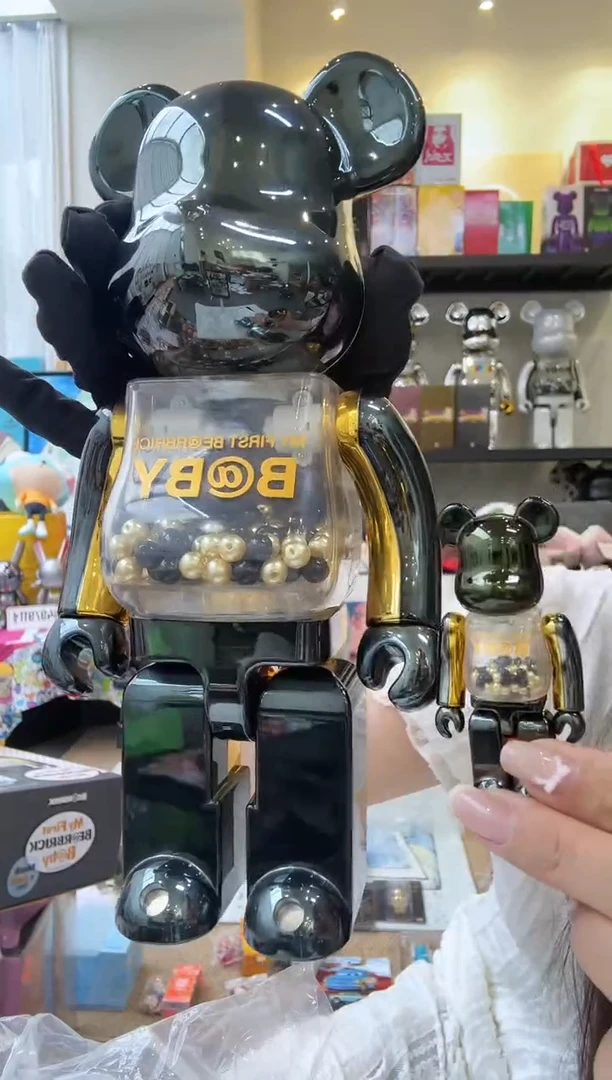 潮流玩具 黑金千秋400% 积木熊