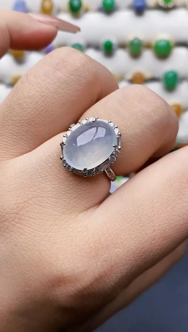 银S925镶嵌戒指翡翠0145