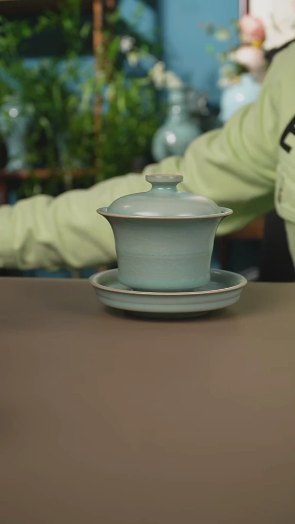 仿古v提取物竹节马蹄盖碗微暇